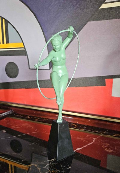 Derenne Art Deco Sculpture Hoop Dancer