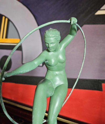 Scultura Art Deco Derenne Hoop Dancer