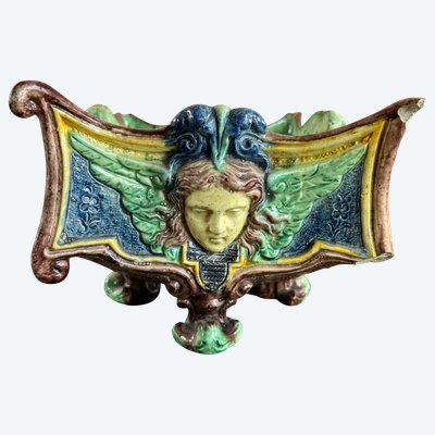 Renaissance Style Barbotine Jardiniere - Late 19th Century