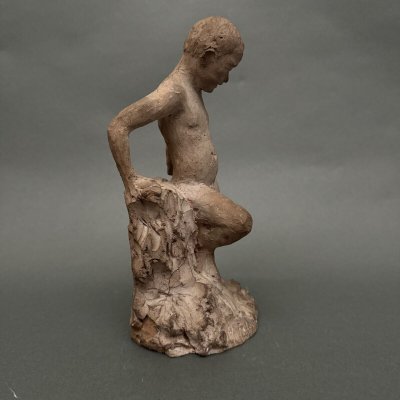 Sculpture d'atelier par Charles Filleul jeune homme en terre cuite