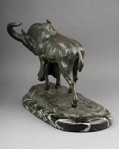 Bronze Sculpture, Charging Mountain Ram, Signed Félix Guis (1887-1972)