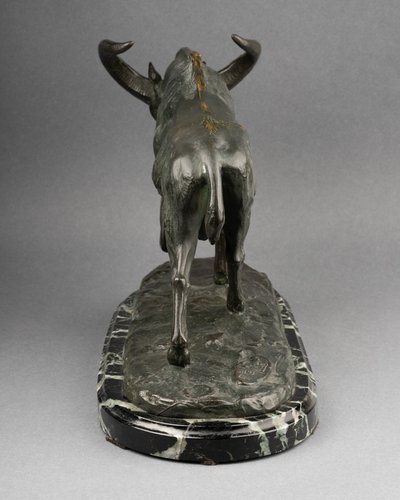 Bronze Sculpture, Charging Mountain Ram, Signed Félix Guis (1887-1972)