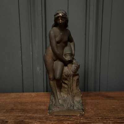 Scultura di Charles Filleul Donna del XX secolo in gesso di laboratorio antico