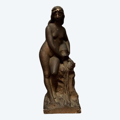 Scultura di Charles Filleul Donna del XX secolo in gesso di laboratorio antico