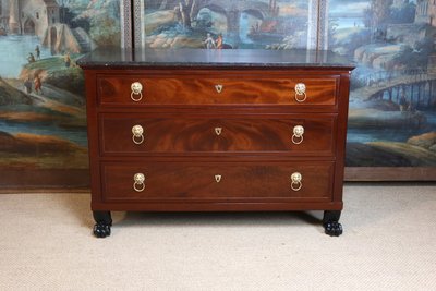 Empire mahogany chest of drawers