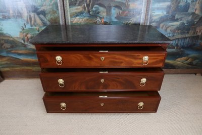 Empire mahogany chest of drawers