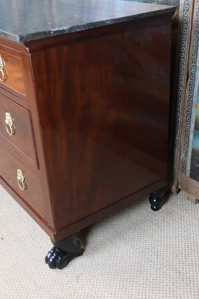 Empire mahogany chest of drawers