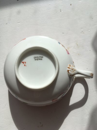 Cauldon bone china teacup with Minton rose design