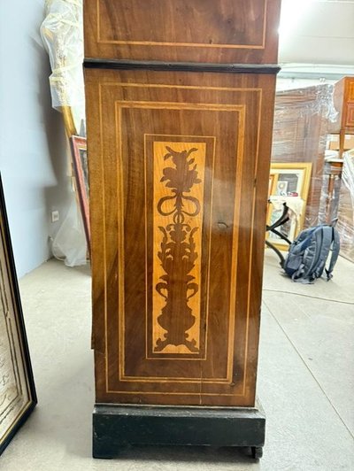 Antique chest of drawers with 4 drawers from the 1900s in inlaid walnut, size 111x73x43