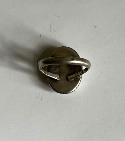 Art Deco Ring, Silber und Türkis