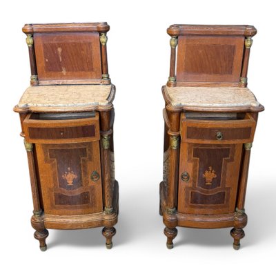 Pair of inlaid bedside tables