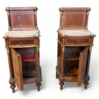 Pair of inlaid bedside tables