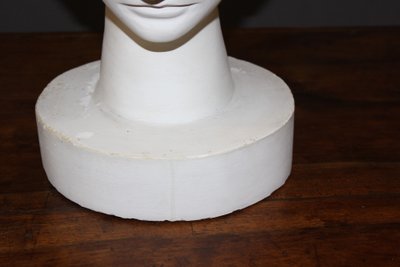 Tête De Diane En Plâtre , Sculpture Original Vers 1950