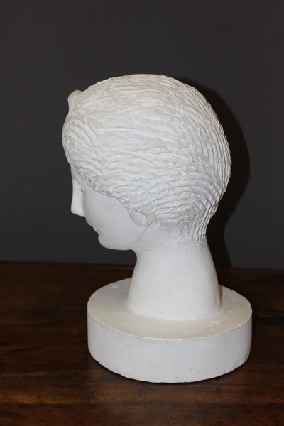 Plaster Head of Diana, Original Sculpture Circa 1950