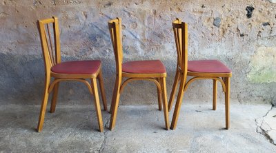 Chaises & tabouret Baumann 1950's