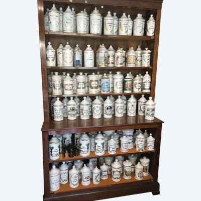 Collection of Antique Porcelain Pharmacy Jars