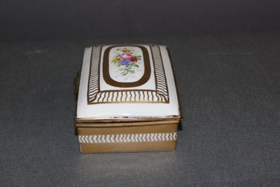 Porcelain Box with Flower and Gold Decoration Circa 1900