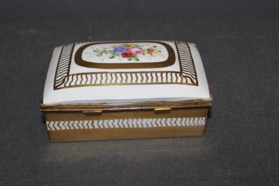 Porcelain Box with Flower and Gold Decoration Circa 1900