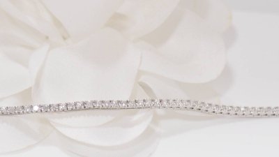 Bracelet rivière en or blanc et diamants 1ct