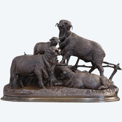 Skulptur - Familie Merino, Jules Moigniez (1835 – 1894) - Bronze