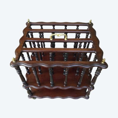 Napoleon III period mahogany magazine rack