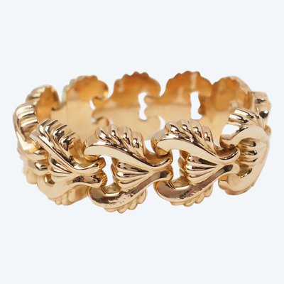 Tank bracelet in yellow gold