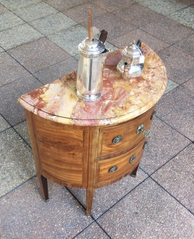 Very Small Louis XVI Half-Moon Chest of Drawers, 19th Century