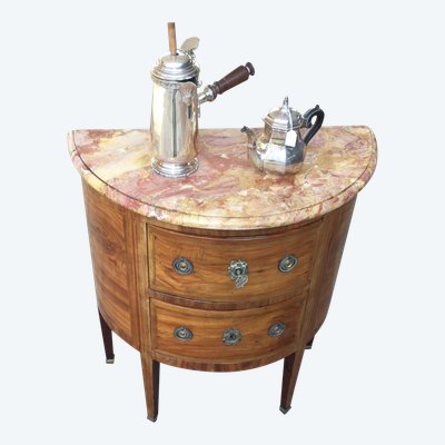 Toute Petite Commode En Demi-lune Louis XVI, XIXe