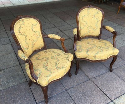 Pair of Louis XV armchairs, 18th century