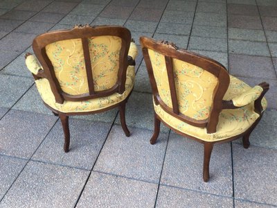 Pair of Louis XV armchairs, 18th century