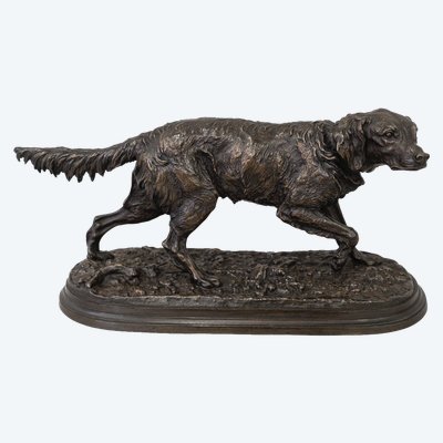 Sculpture - Chien Épagneul Français Fabio N°2 , Pierre - Jules Mêne (1810-1879) - Bronze