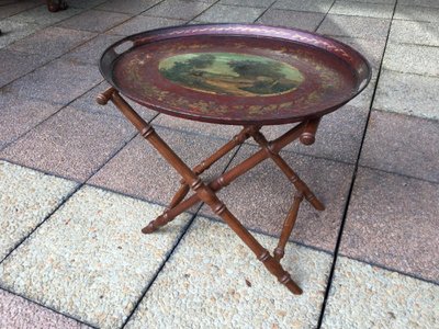 Restoration period painted sheet metal tray