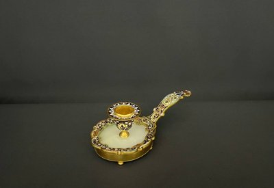 Kerzenständer aus Cloisonné-Emaille und vergoldeter Bronze im Imperial-Stil