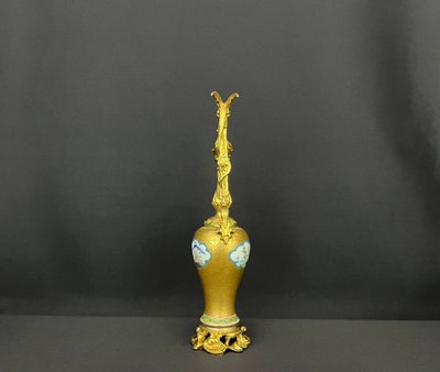 Aiguière En Porcelaine Chinoise Et Bronze Doré, XIXe Siècle