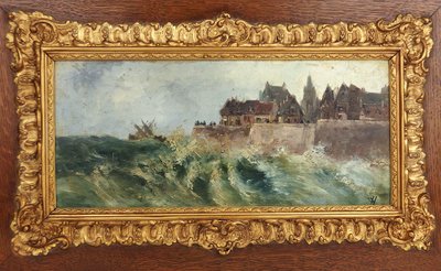 Marine painting attributed to Michel Willenech