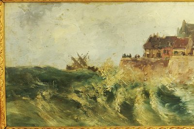 Marine painting attributed to Michel Willenech