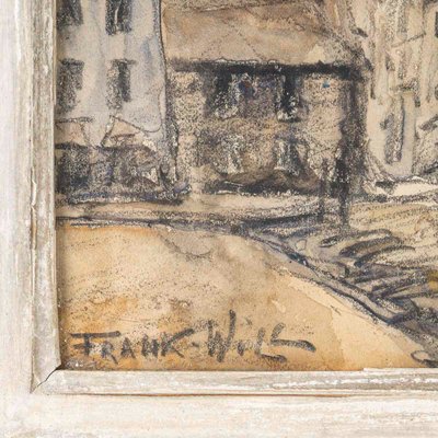 Frank Will (1900-1951) Rue Animée, Village Normand Aquarelle, vers 1925-1930