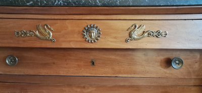 Empire style chest of drawers in blond walnut