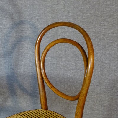 2 Thonet Nr. 10 Stühle, Version 1870, neues Rohrgeflecht