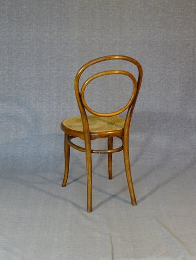 2 Thonet Nr. 10 Stühle, Version 1870, neues Rohrgeflecht