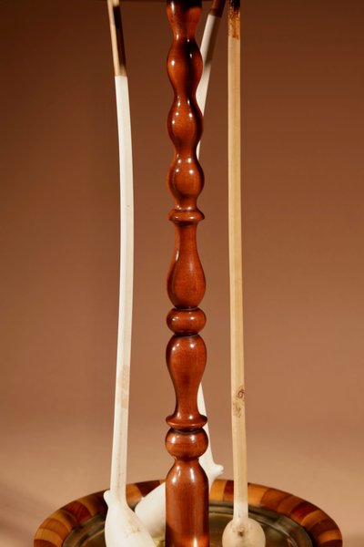 Treen, Tobacco Interest, Set of a Mahogany Barrel Pipe Stand and its Mahogany Tobacco Box