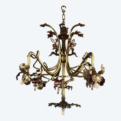 Lampadario floreale Art Nouveau