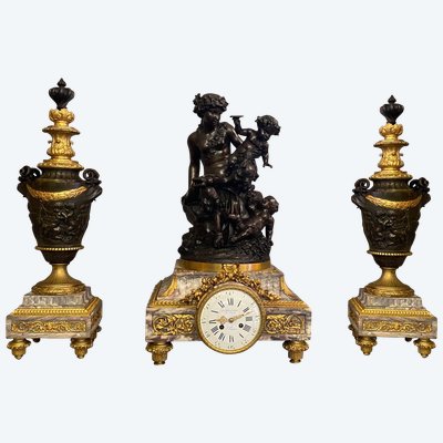 Very important clock and its two pots, Clodion