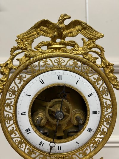 Arch Skeleton Clock, Directoire Periode, vergoldete Bronze - Empire