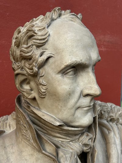 Bedeutende Büste von Pierre Casimir Perier, Skulptur von Dominique Maggesi – Empire-Gips