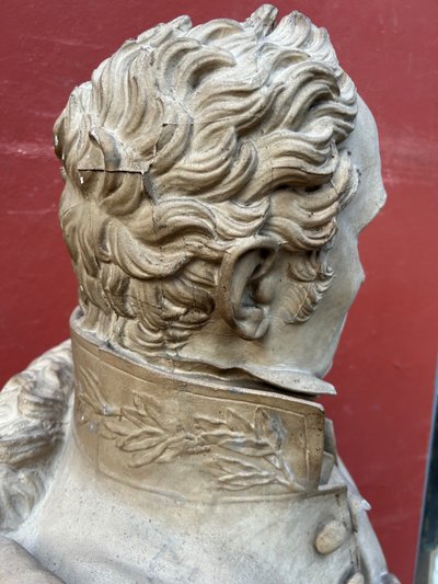 Bedeutende Büste von Pierre Casimir Perier, Skulptur von Dominique Maggesi – Empire-Gips