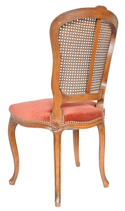 Set of 10 Louis XV style chairs with caned backs