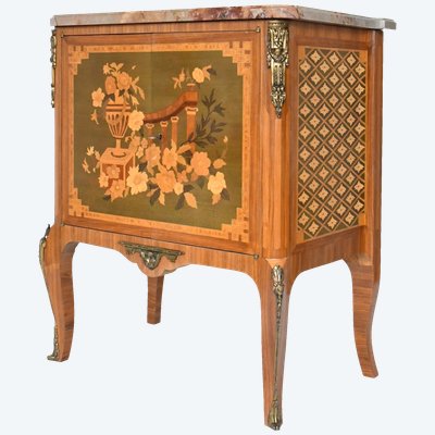 Transition style marquetry sideboard