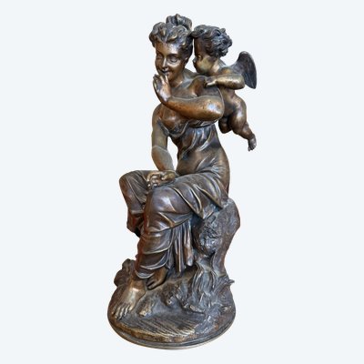 BRONZE "ALLEGORIE DE L'AMOUR" SIGNE TRODOUX