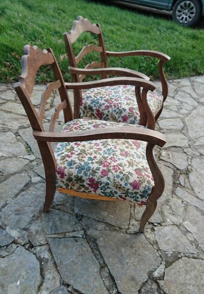 Bergere armchair set of 2